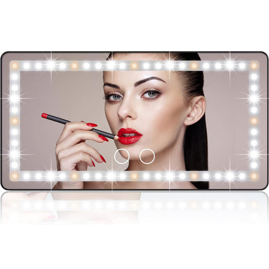 Miroir de Maquillage Rechargeable pour Voiture avec LED Réglables