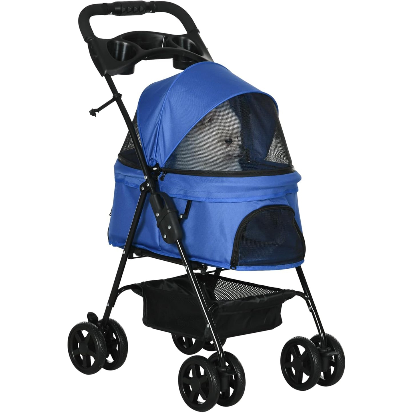 Poussette pour Chiens Pliable PawHut avec Fenêtres Ventilées